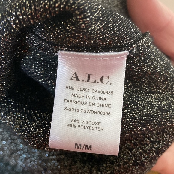 A.L.C. Samuel Puff Sleeve Metallic Dress - Picture 6 of 9